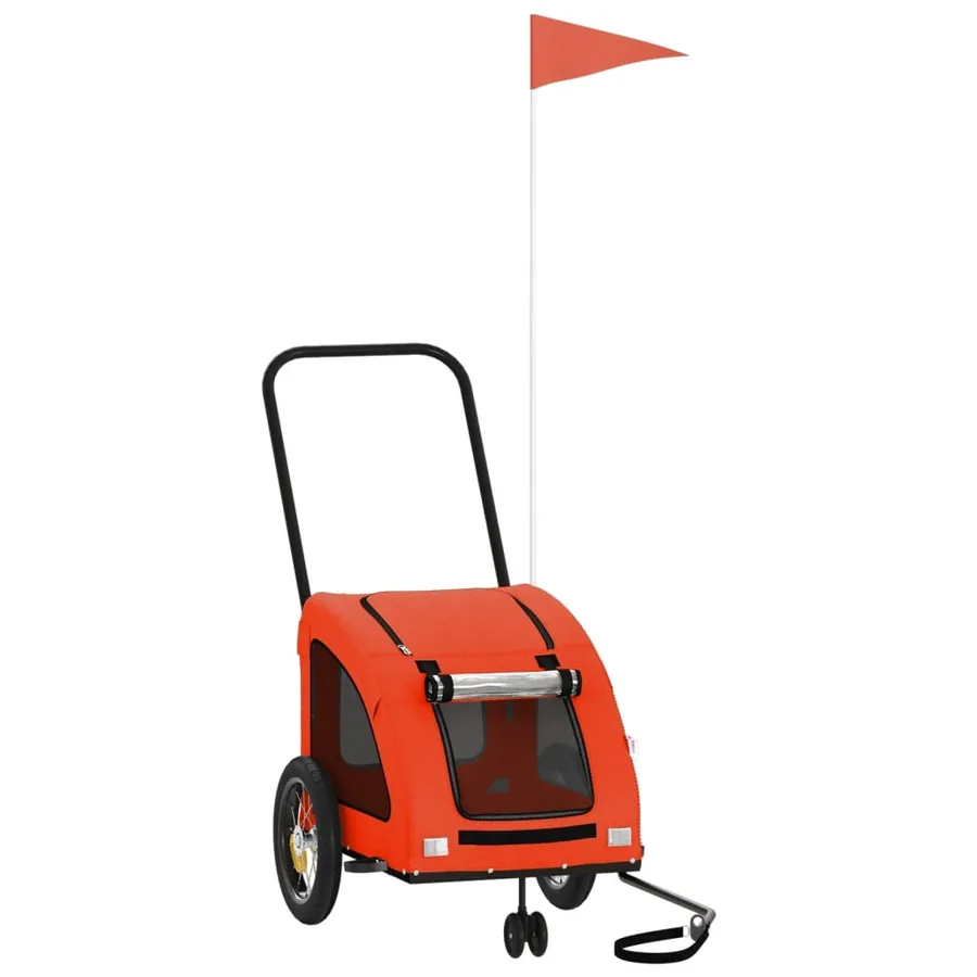 Remorque de vélo pour animaux de compagnie orange et gris - 2