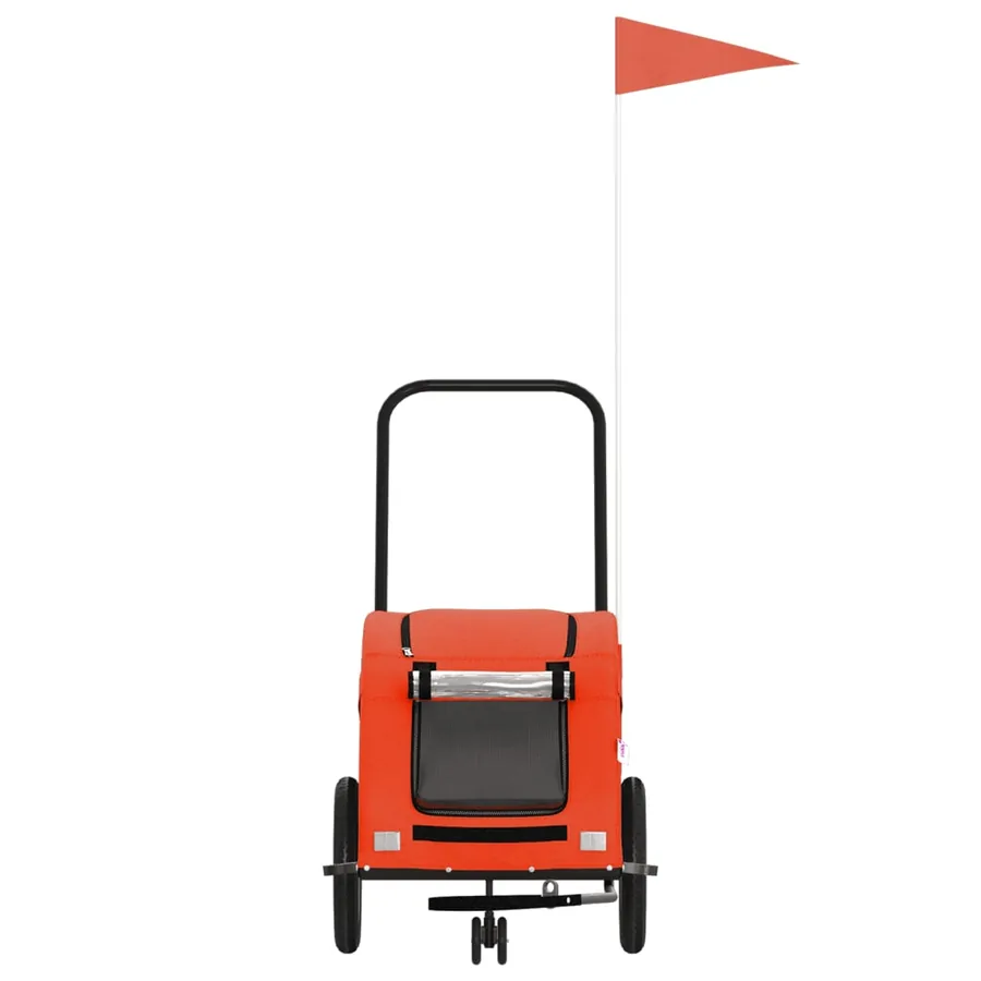 Remorque de vélo pour animaux de compagnie orange et gris - 4