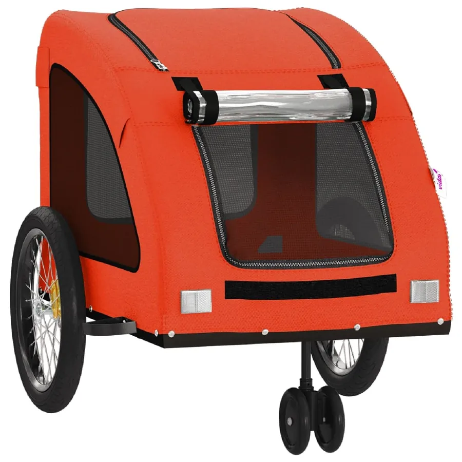 Remorque de vélo pour animaux de compagnie orange et gris - 5