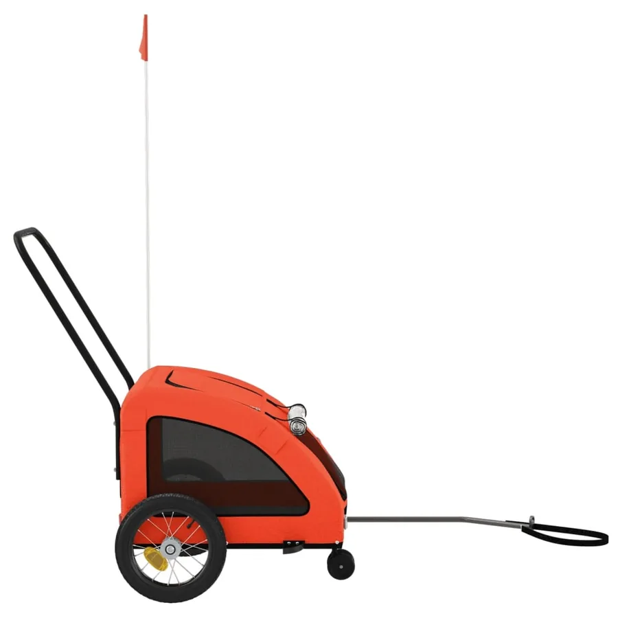 Remorque de vélo pour animaux de compagnie orange et gris - 6