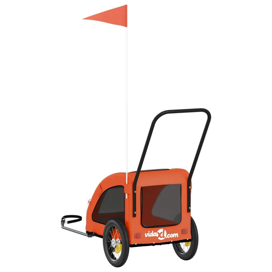 Remorque de vélo pour animaux de compagnie orange et gris - 8