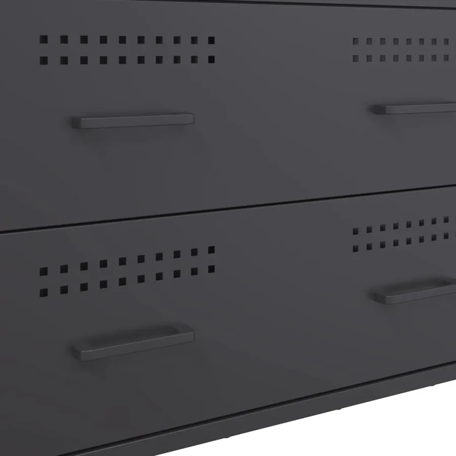 Buffet anthracite 68x39x89 cm acier - 11