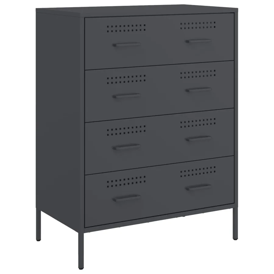 Buffet anthracite 68x39x89 cm acier - 2