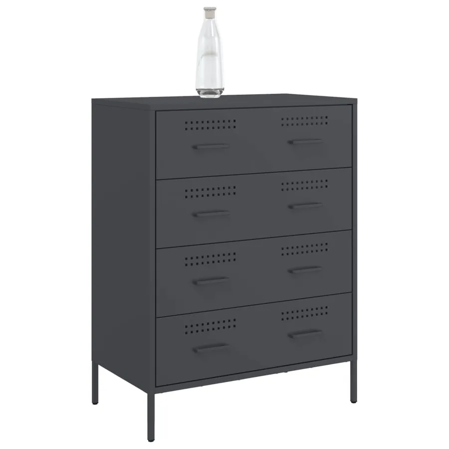 Buffet anthracite 68x39x89 cm acier - 4