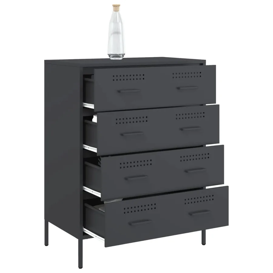Buffet anthracite 68x39x89 cm acier - 5