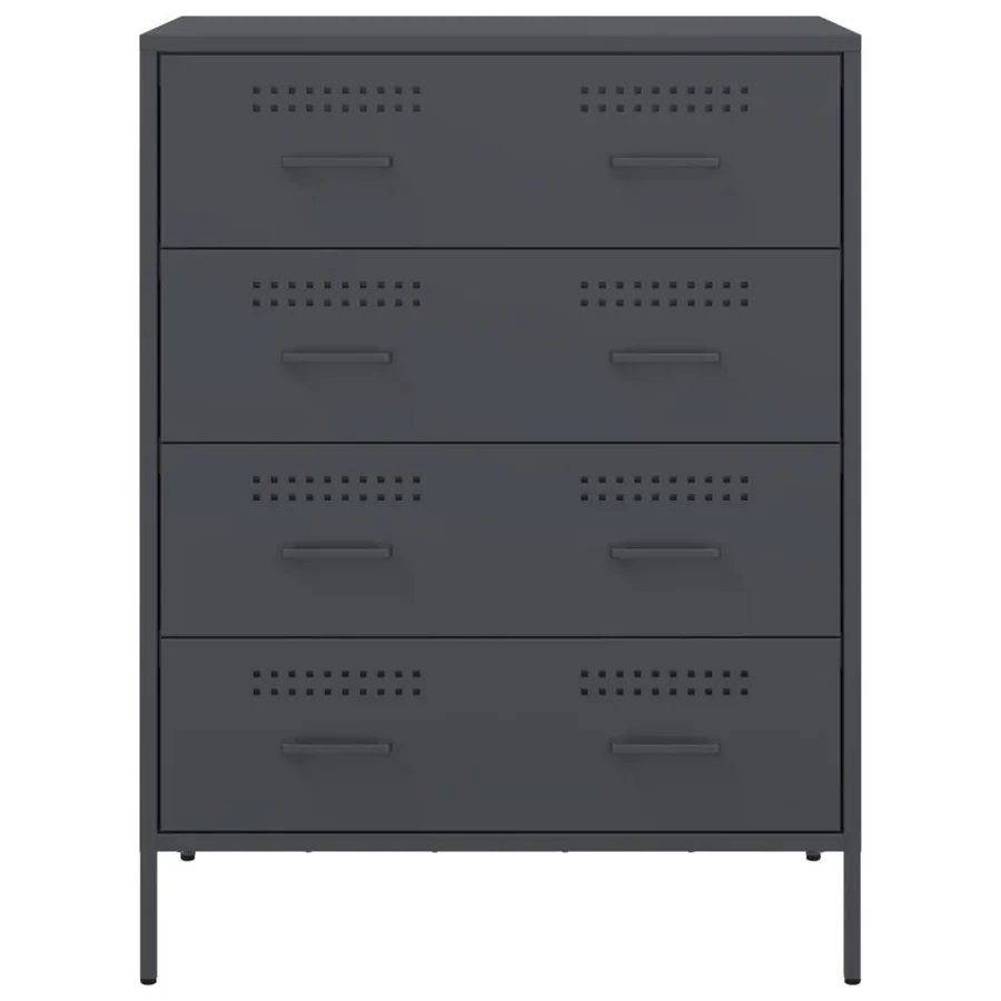 Buffet anthracite 68x39x89 cm acier - 6
