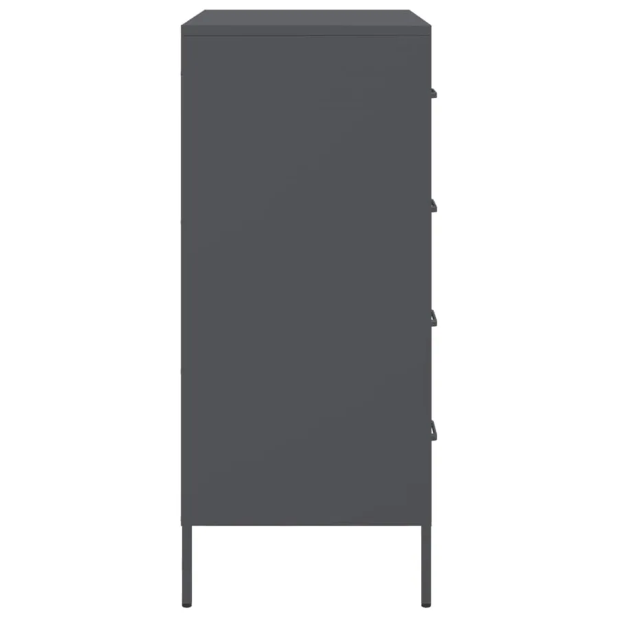 Buffet anthracite 68x39x89 cm acier - 7