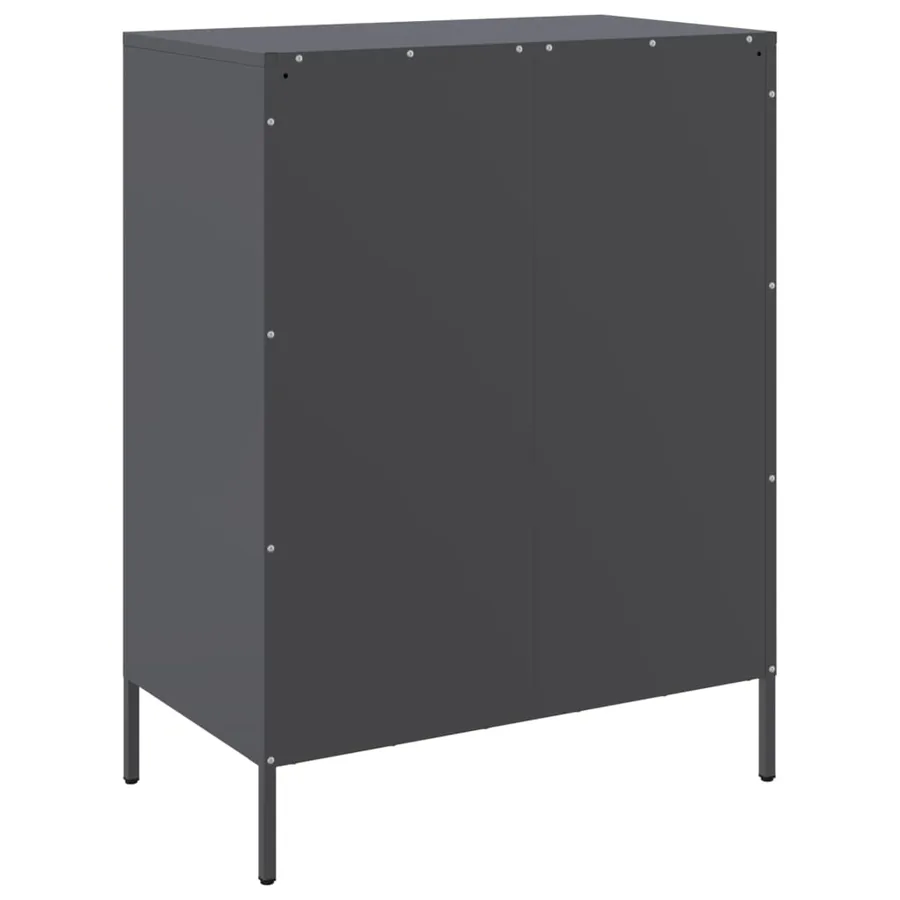 Buffet anthracite 68x39x89 cm acier - 8