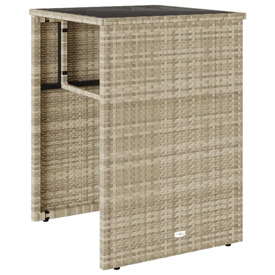 Ensemble de bistro 3 pcs et coussins gris clair résine tressée - 4