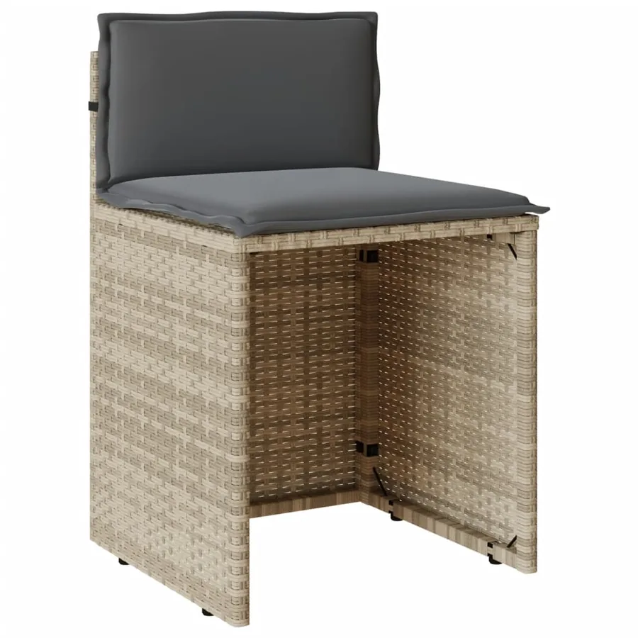 Ensemble de bistro 3 pcs et coussins gris clair résine tressée - 5