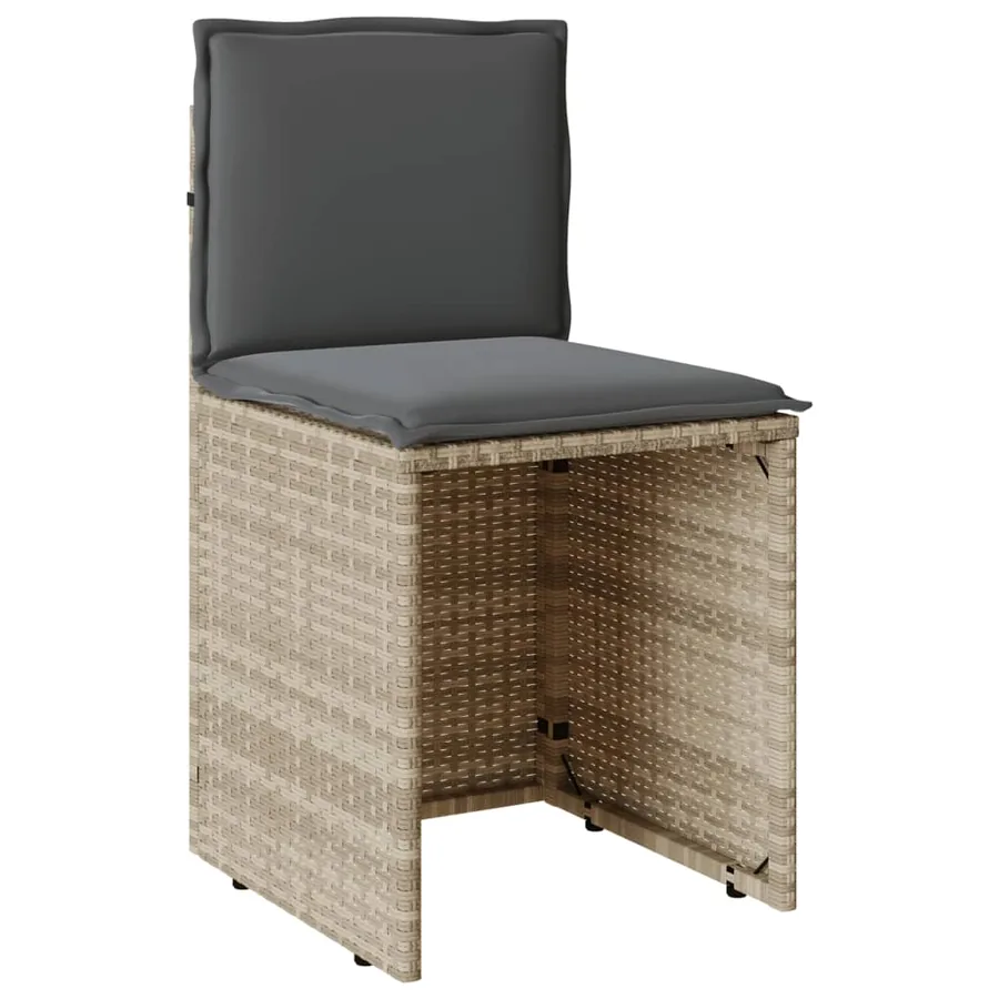 Ensemble de bistro 3 pcs et coussins gris clair résine tressée - 6