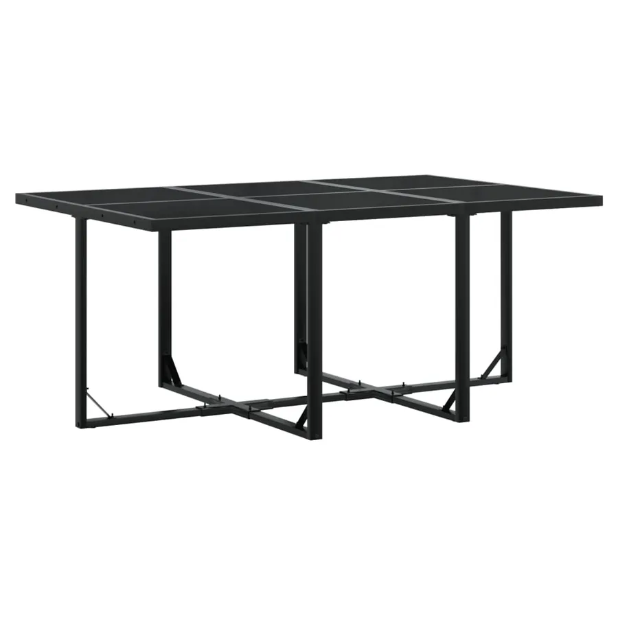 Ensemble à manger de jardin 7 pcs avec coussins noir textilène - 3