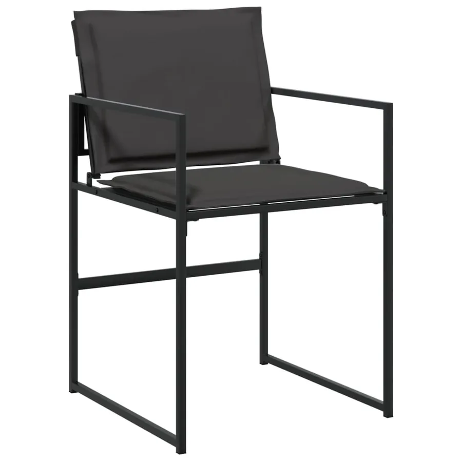 Ensemble à manger de jardin 7 pcs avec coussins noir textilène - 4