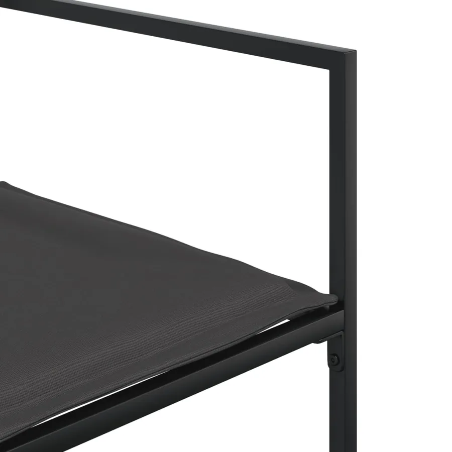 Ensemble à manger de jardin 7 pcs avec coussins noir textilène - 5