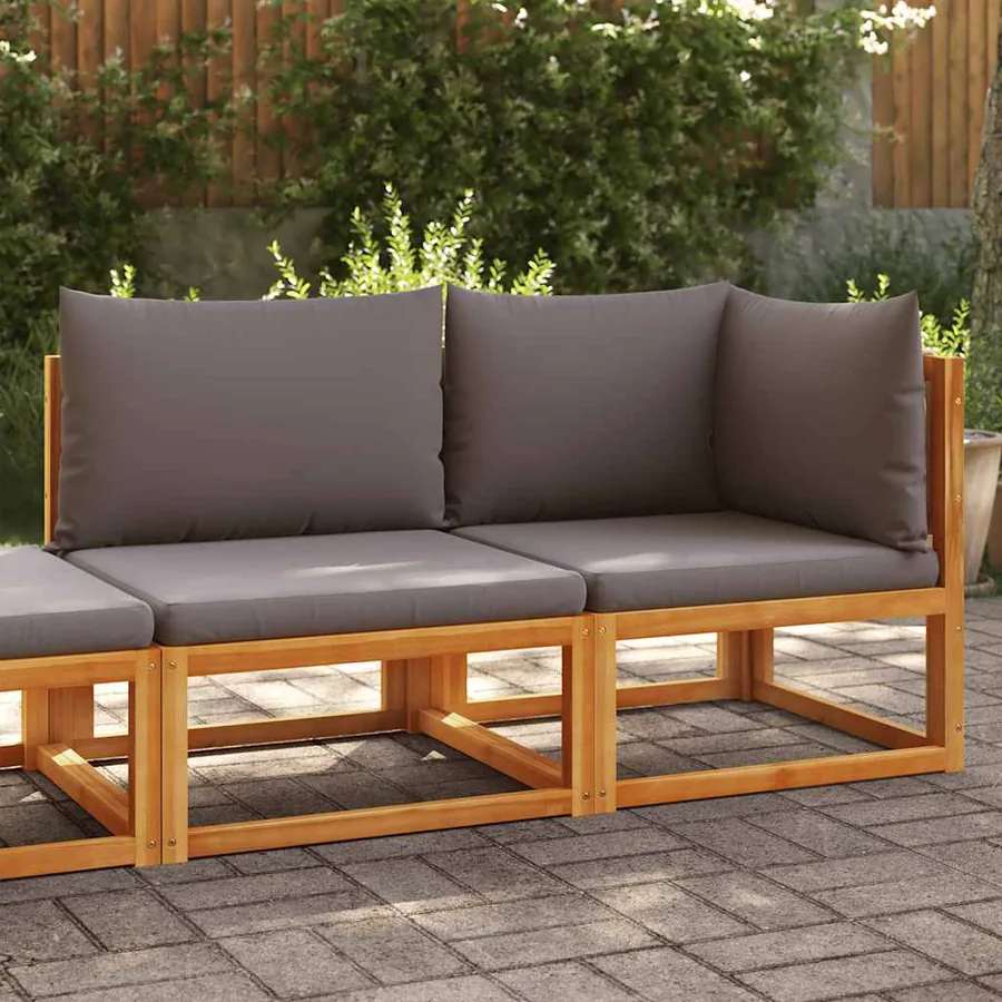 Canapé de jardin avec coussins 2 places Bois d'acacia et corde
