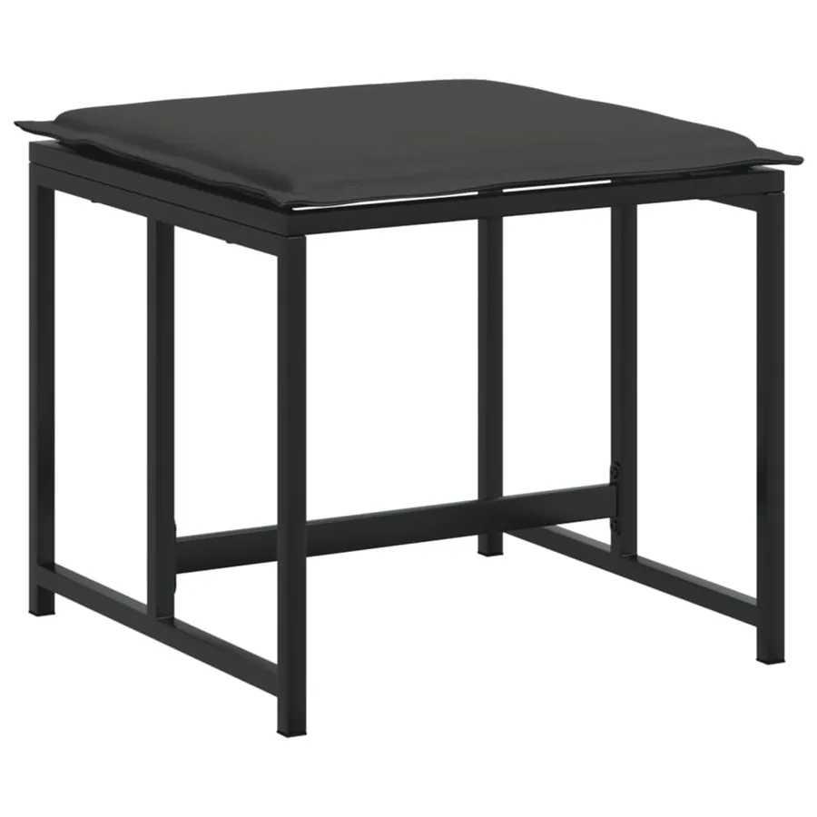 Ensemble à manger de jardin avec coussins 9 pcs noir textilène - 5