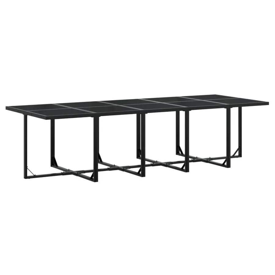 Ensemble à manger de jardin avec coussins 11 pcs noir textilène - 3