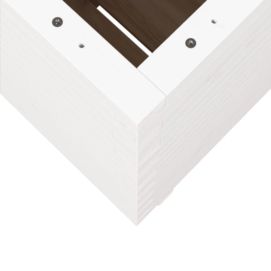 Jardinière blanc 50x50x72,5 cm bois de pin massif - 8