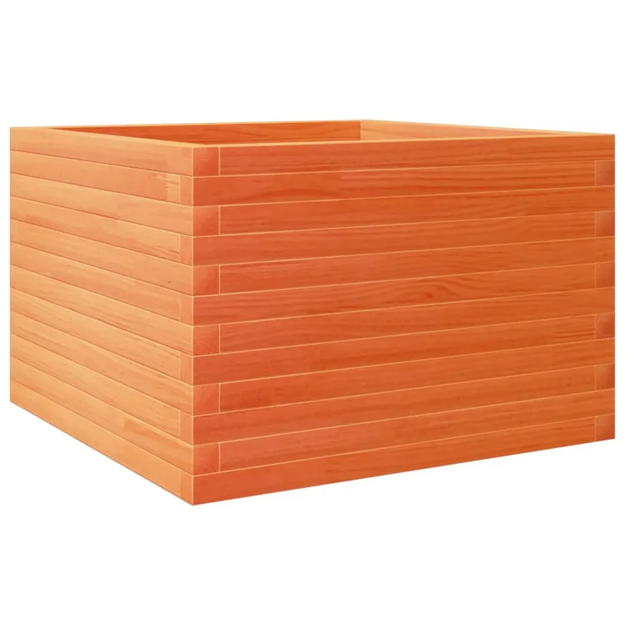 Jardinière cire marron 70x70x45,5 cm bois de pin massif - 2