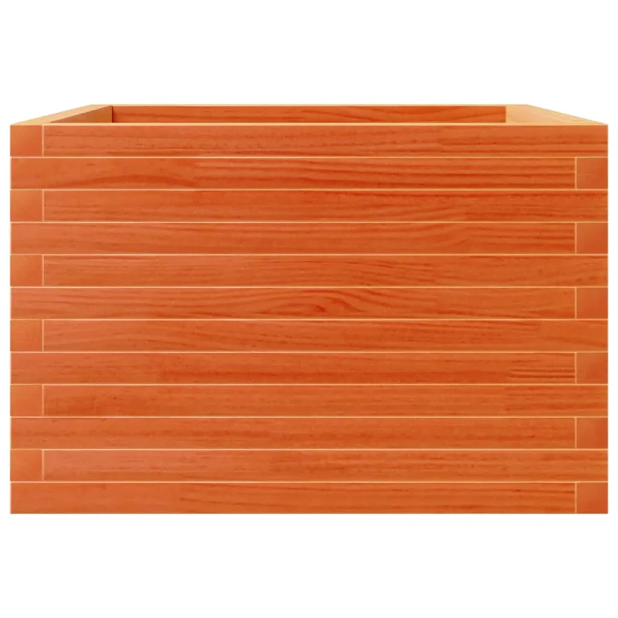 Jardinière cire marron 70x70x45,5 cm bois de pin massif - 5