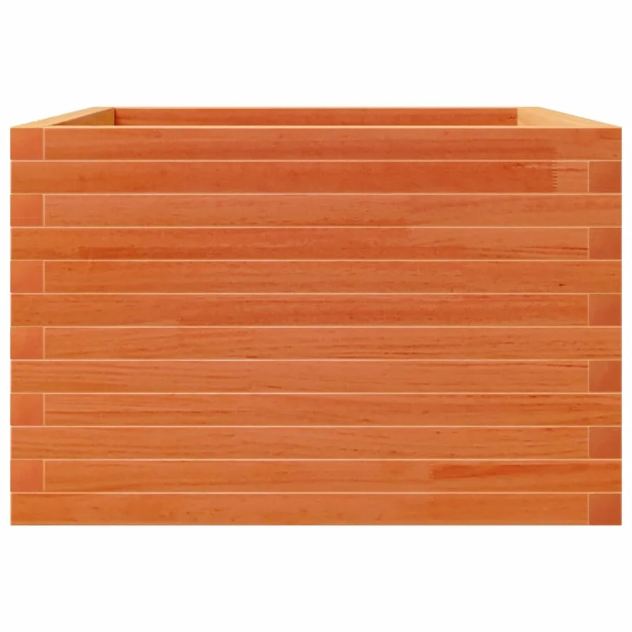 Jardinière cire marron 70x70x45,5 cm bois de pin massif - 6