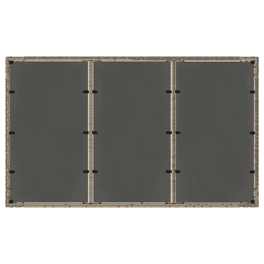 Table de jardin dessus en verre Gris 150x90x75cm Résine tressée - 7