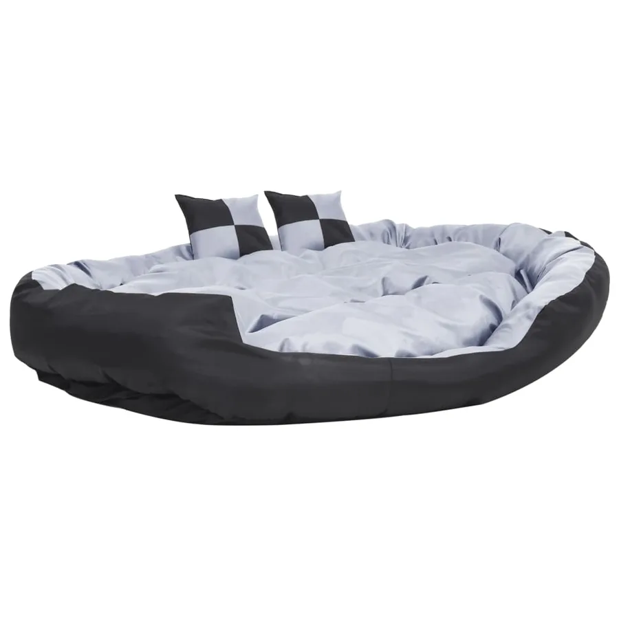 Coussin réversible lavable pour chien Gris et noir 150x120x25cm - 2