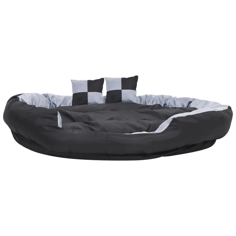 Coussin réversible lavable pour chien Gris et noir 150x120x25cm - 3