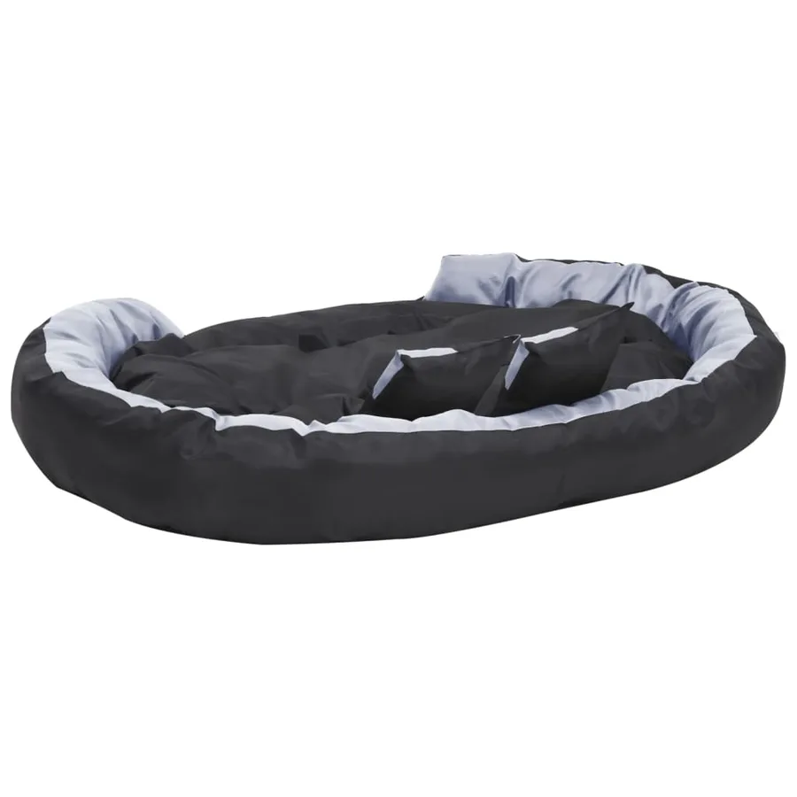 Coussin réversible lavable pour chien Gris et noir 150x120x25cm - 5