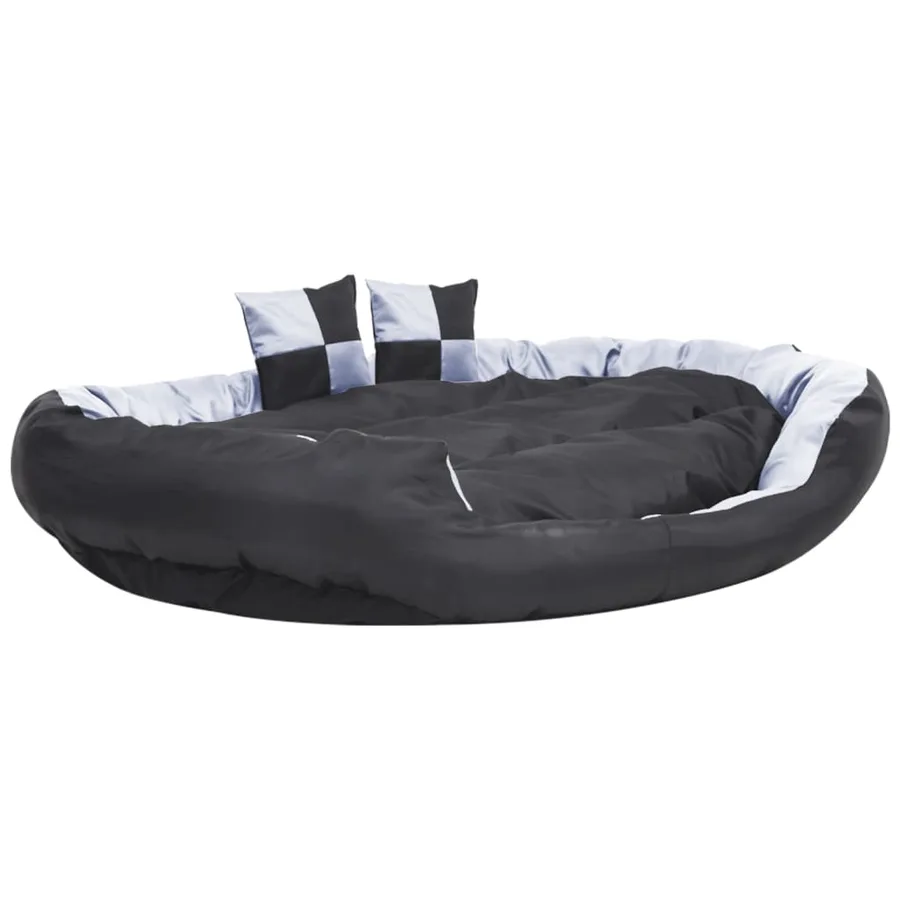 Coussin réversible lavable pour chien Gris et noir 150x120x25cm - 6