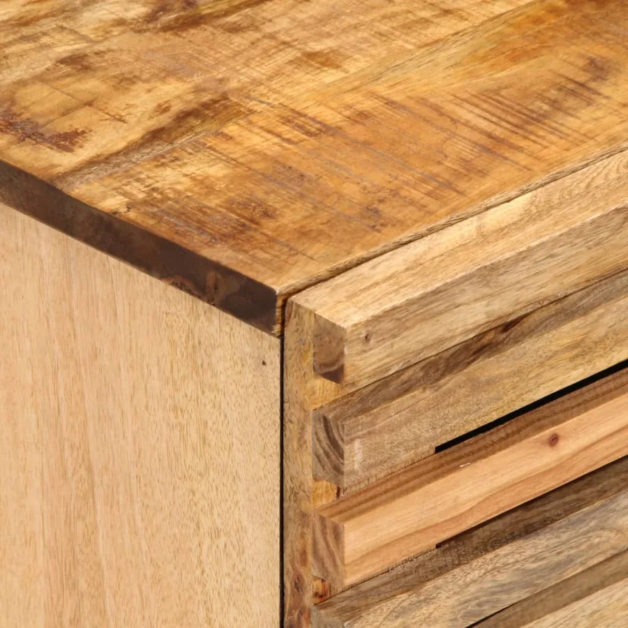 Table de chevet 40x34x46 cm bois de manguier massif brut - 6