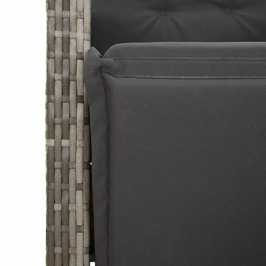 Ensemble de bistro de jardin 11 pcs coussins gris poly rotin - 5