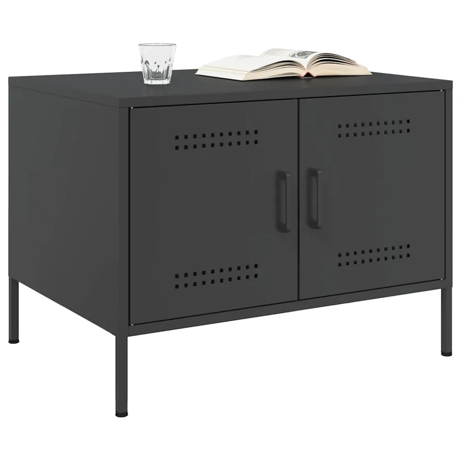 Table basse noir 68x50x50,5 cm acier - 3