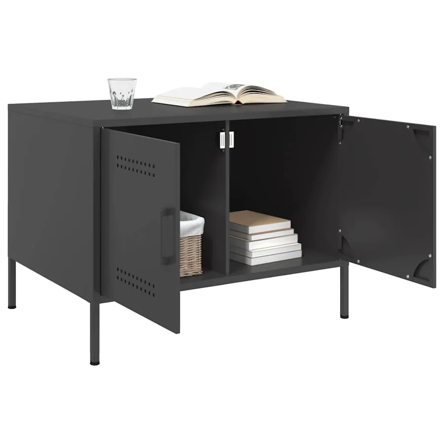Table basse noir 68x50x50,5 cm acier - 4