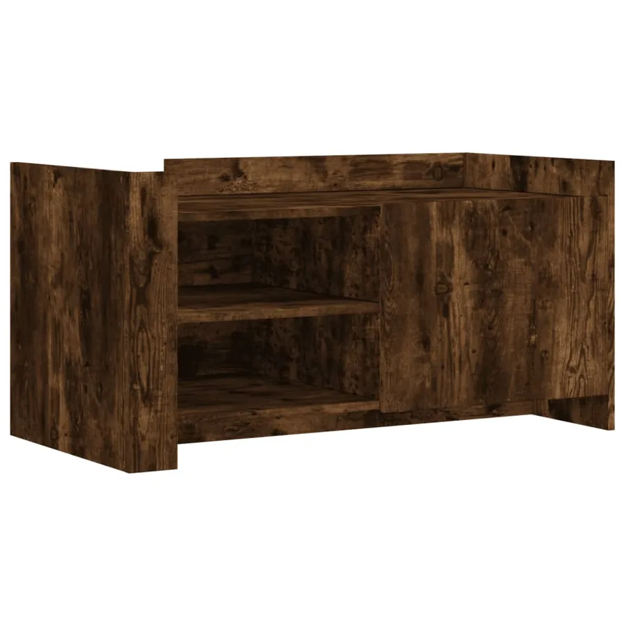 Table basse chêne fumé 100x50x50 cm bois d'ingénierie - 2