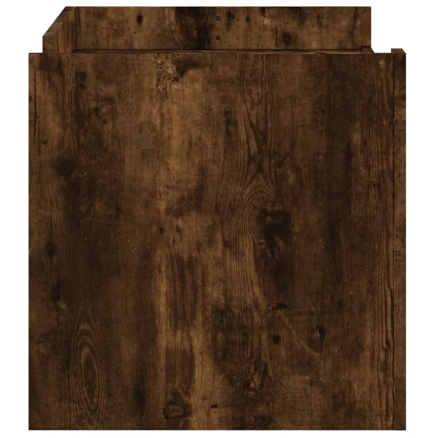 Table basse chêne fumé 100x50x50 cm bois d'ingénierie - 5