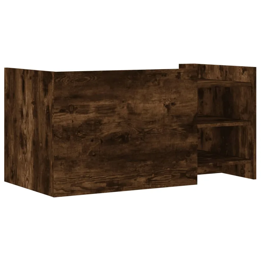 Table basse chêne fumé 100x50x50 cm bois d'ingénierie - 6
