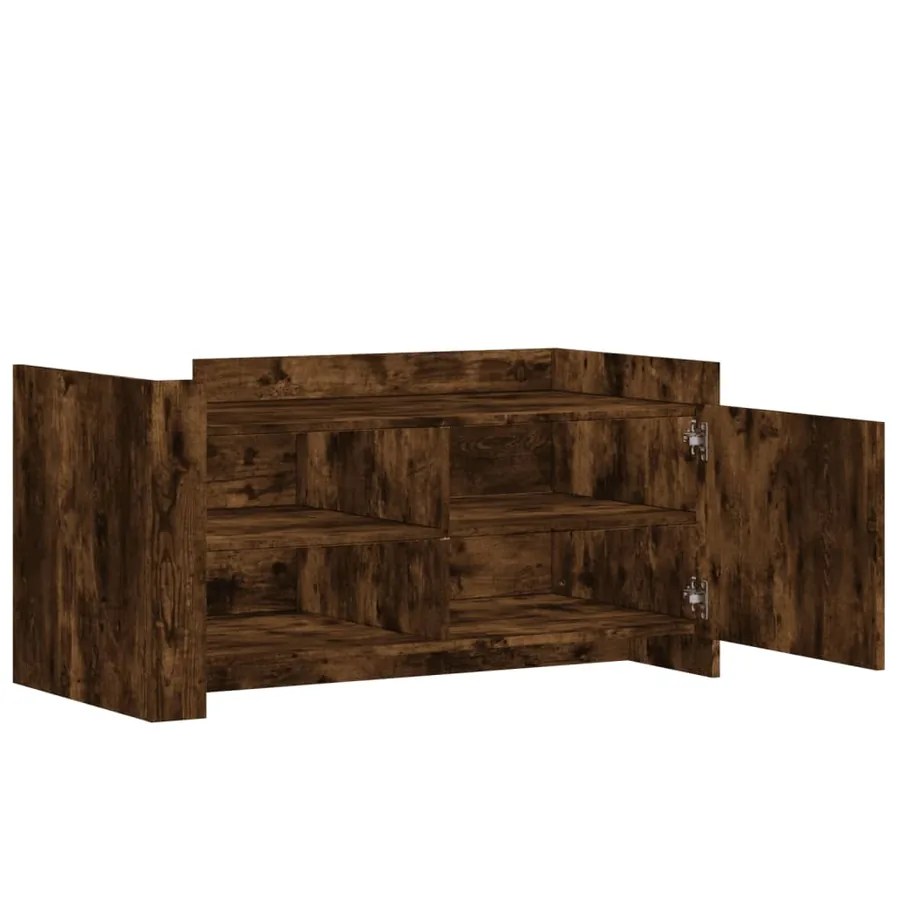 Table basse chêne fumé 100x50x50 cm bois d'ingénierie - 7