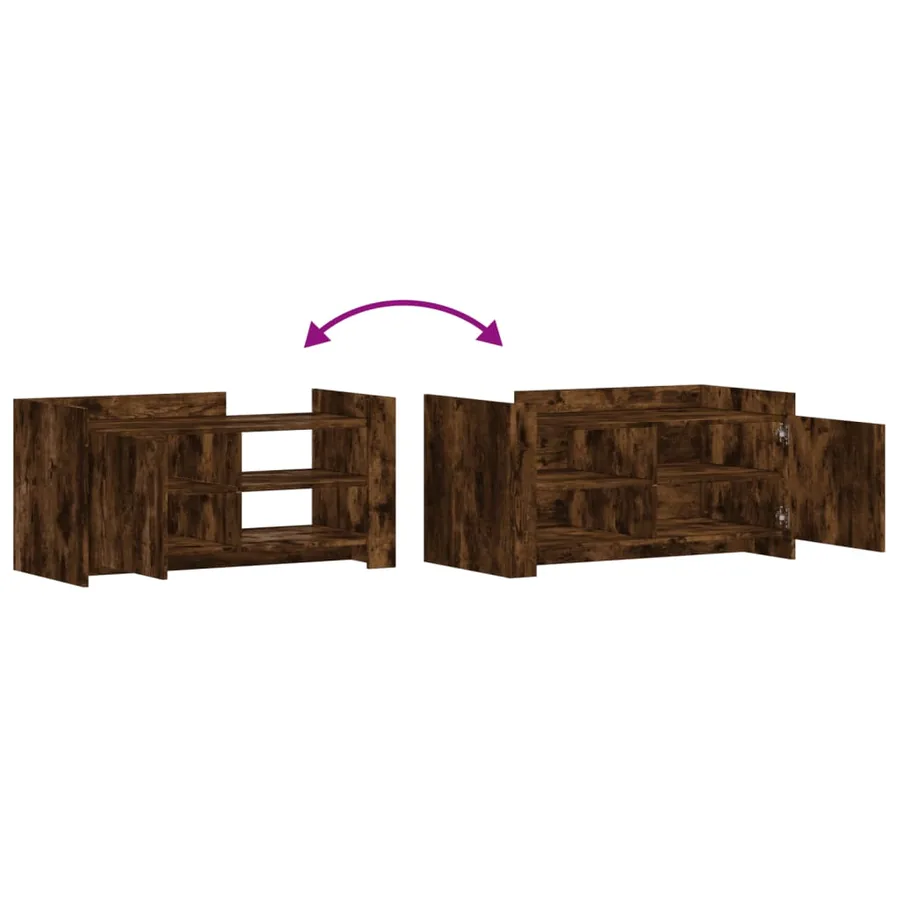 Table basse chêne fumé 100x50x50 cm bois d'ingénierie - 8