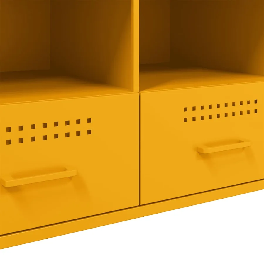 Meuble TV jaune moutarde 100,5x39x50,5 cm acier - 11