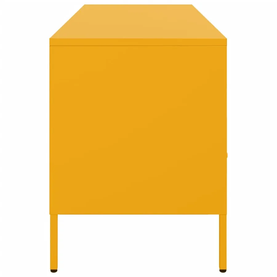 Meuble TV jaune moutarde 100,5x39x50,5 cm acier - 7