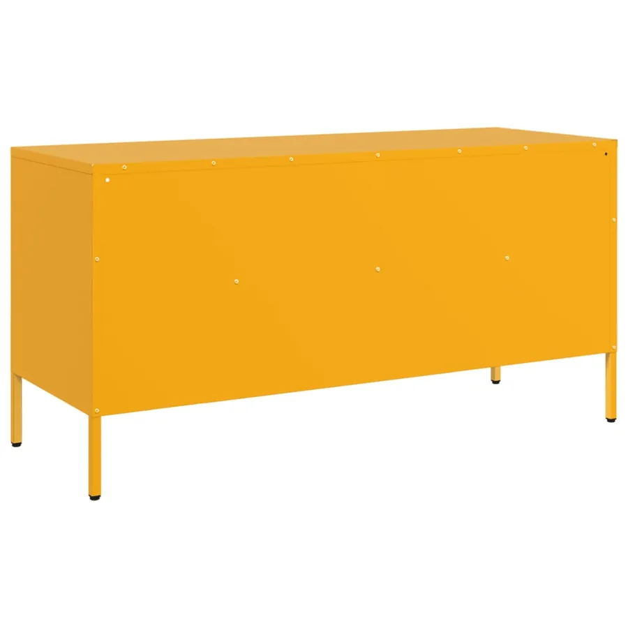 Meuble TV jaune moutarde 100,5x39x50,5 cm acier - 8