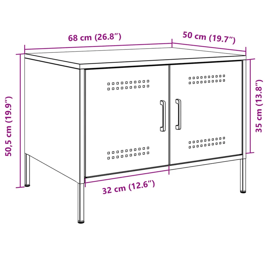 Table basse anthracite 68x50x50,5 cm acier - 12