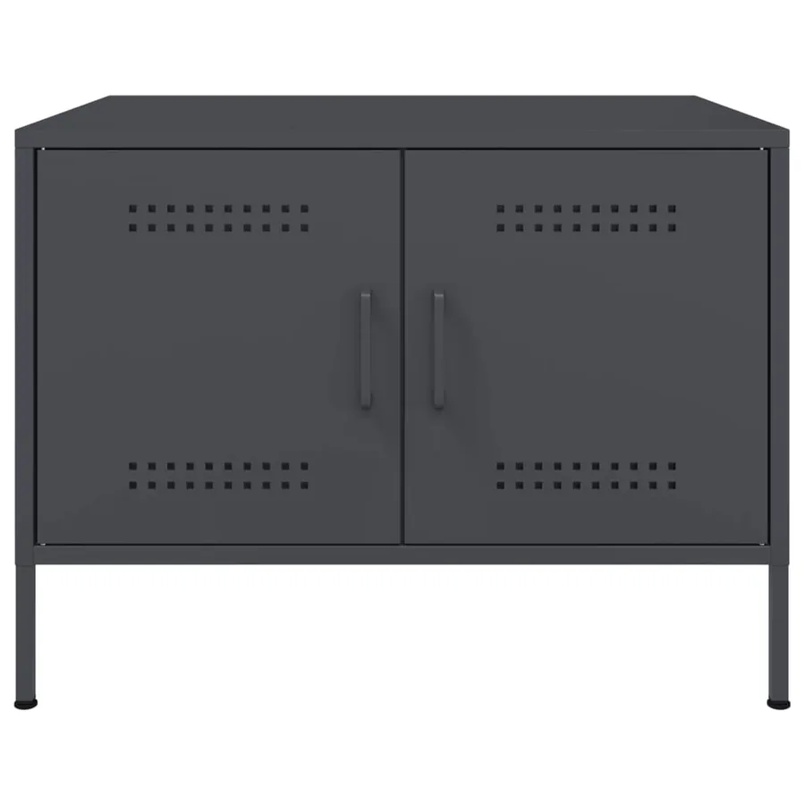 Table basse anthracite 68x50x50,5 cm acier - 5