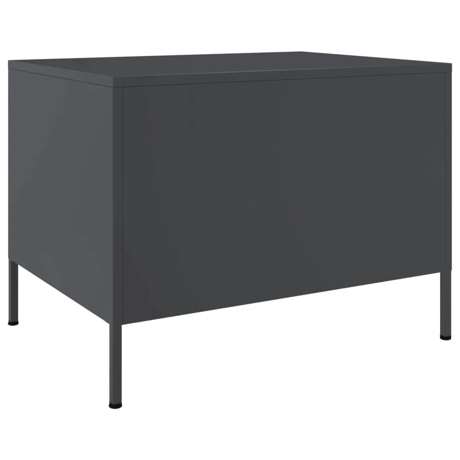 Table basse anthracite 68x50x50,5 cm acier - 7