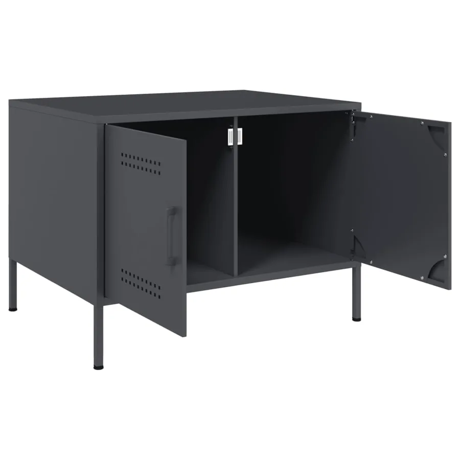 Table basse anthracite 68x50x50,5 cm acier - 9
