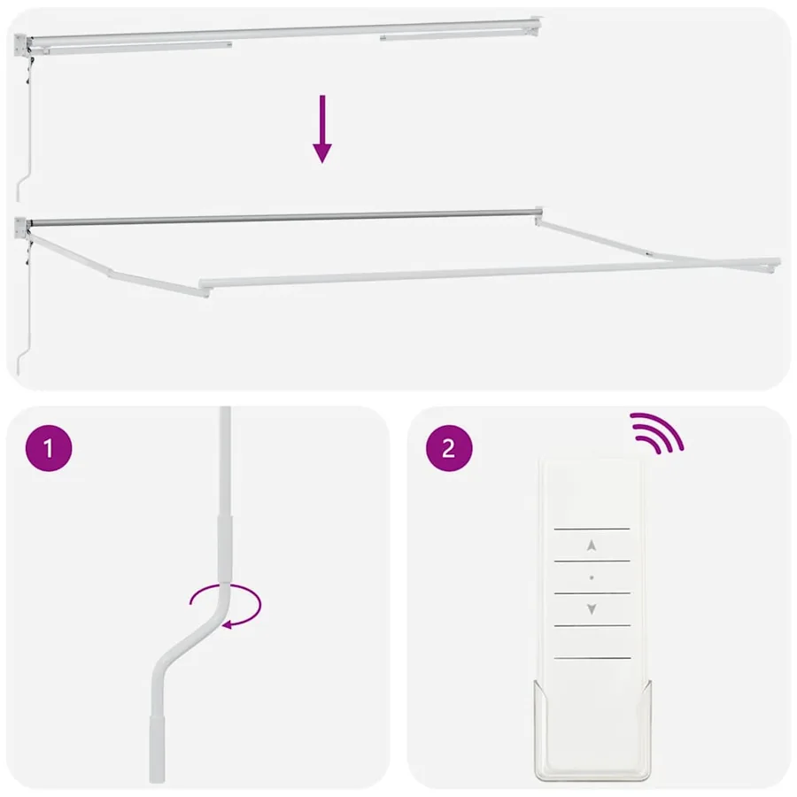 Auvent rétractable anthracite et blanc 4x3 m tissu et aluminium - 11