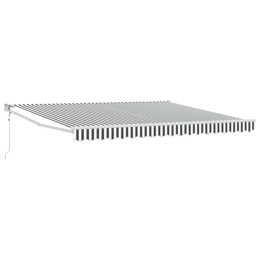 Auvent rétractable anthracite et blanc 4x3 m tissu et aluminium - 2