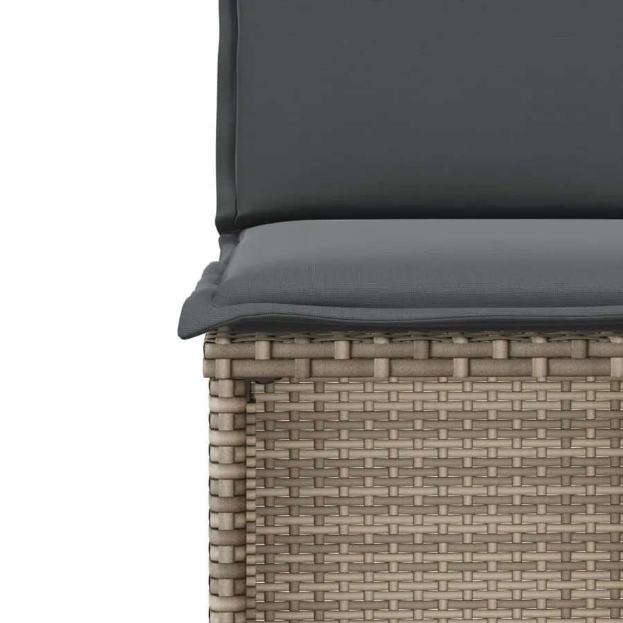 Ensemble de bistro 3 pcs avec coussins gris résine tressée - 10