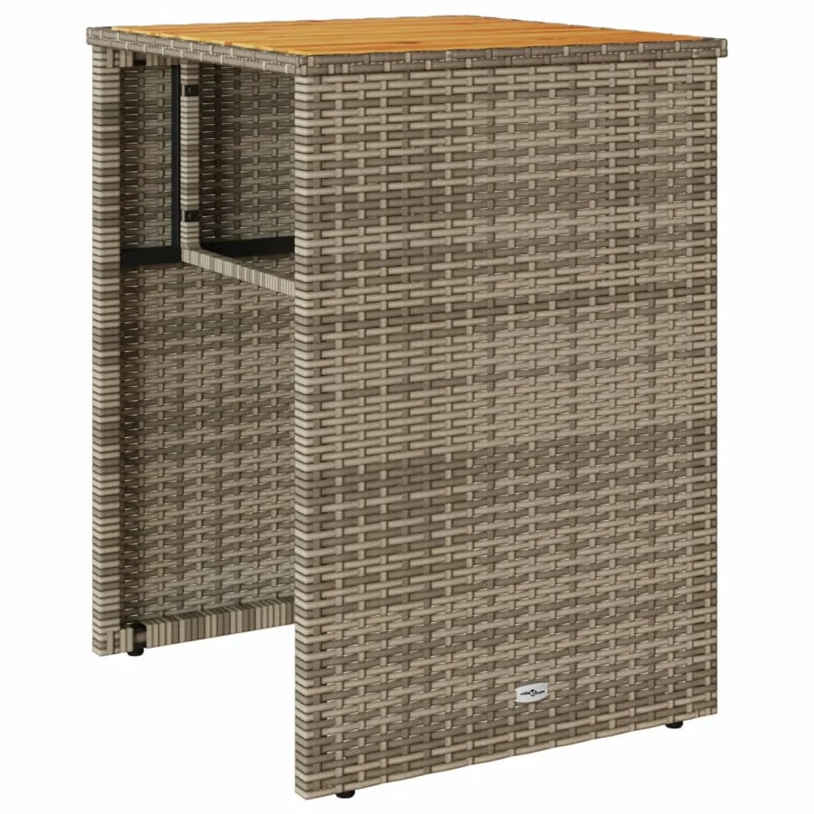 Ensemble de bistro 3 pcs avec coussins gris résine tressée - 4